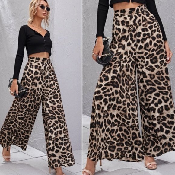 Pants - Boho Vibes Wide legged Leopard Print Pants